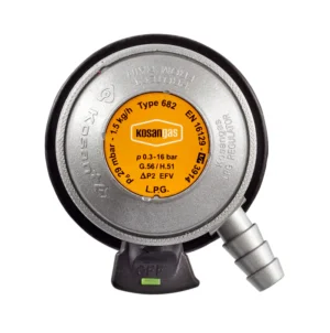 Gasregulator Lavtryk - Kosangas 29 mBar - Lavtryksregulator for click-on ventil med slangestuds